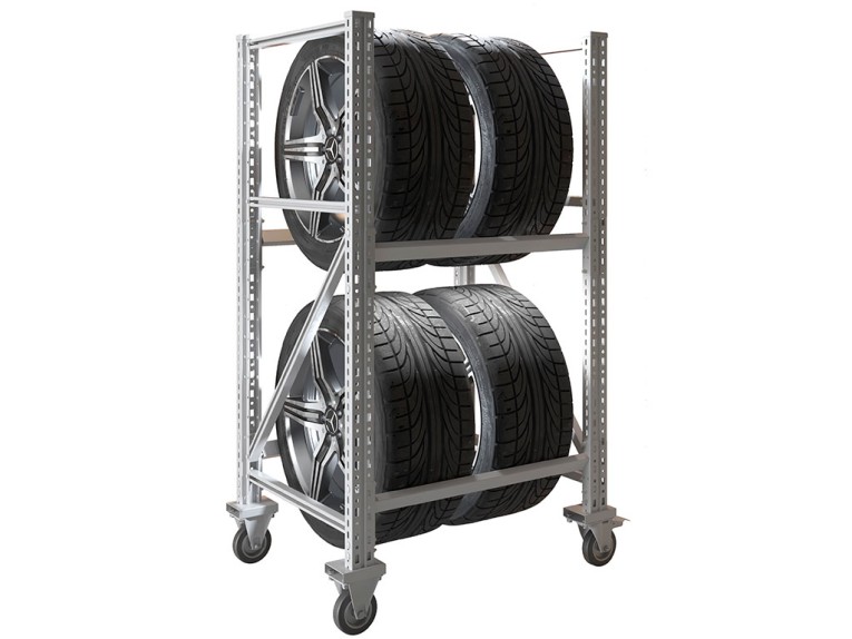 Стеллаж MS PRO 1350/781X606 передвижной для хранения до 4 шин купить в Уфе