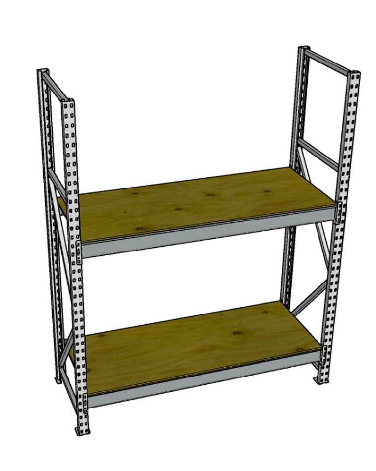 Стеллаж грузовой СГР 2500x2100x1000 2 полки (фанера) купить в Уфе Стеллаж грузовой СГР 2500x2100x1000 2 полки (фанера) купить в Уфе