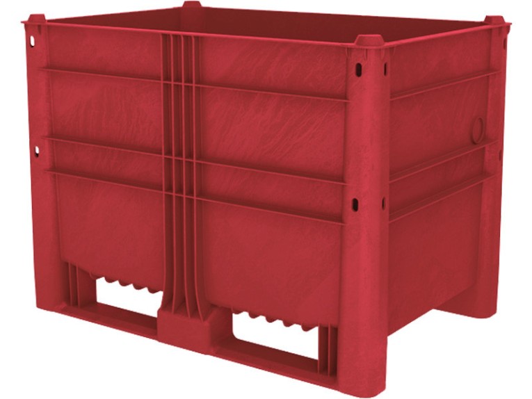 Контейнер пластиковый 1200х800х870 красный, сплошной купить в Уфе