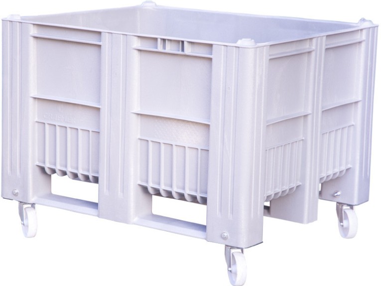 BoxPallet 1200x1000x900 мм сплошной на колесах серый купить в Уфе BoxPallet 1200x1000x900 мм сплошной на колесах серый купить в Уфе