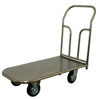 Платформенная тележка ТП НЖ 1 (г/п 400 кг, 800x500 мм, колеса серая резина 160 мм, нержавеющая сталь) купить в Уфе Платформенная тележка ТП НЖ 1 (г/п 400 кг, 800x500 мм, колеса серая резина 160 мм, нержавеющая сталь) купить в Уфе