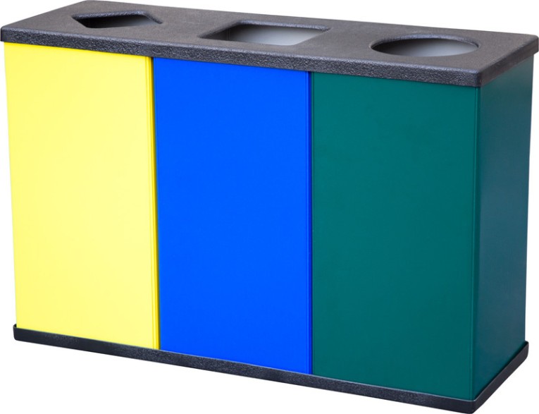 Урна для раздельного сбора мусора 3 х 80 литров купить в Уфе