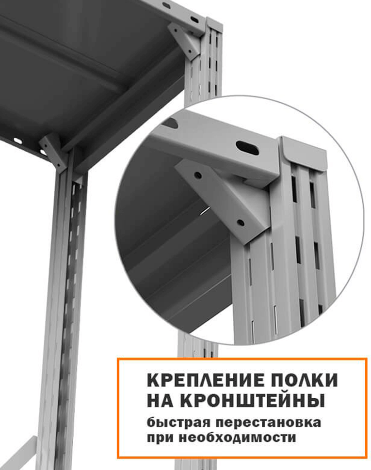 Стеллаж ТСУ 2200x700x400 3 полки (300 кг, перф) купить в Уфе