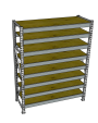 Стеллаж грузовой СГР 2500x1200x600 8 полок (фанера)