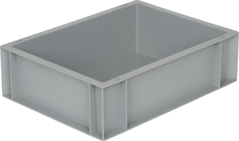 Ящик 400х300х120 сплошной, без ручек, гладкое дно, серый B-4311 купить в Уфе