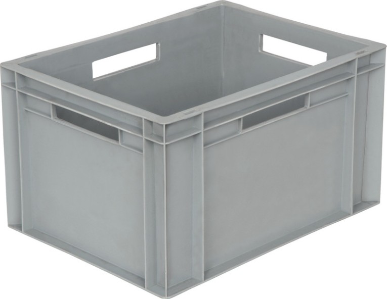 Ящик 400х300х230 сплошной,с ручками,гладкое дно, серый B-4322 купить в Уфе Ящик 400х300х230 сплошной,с ручками,гладкое дно, серый B-4322 купить в Уфе