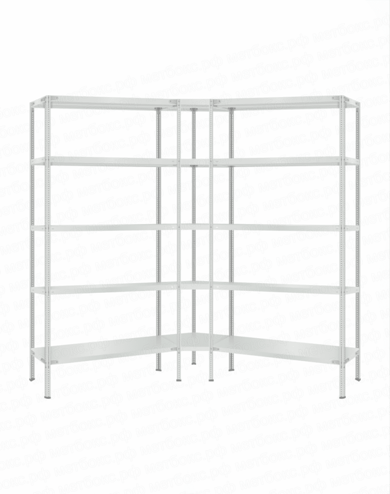 Стеллаж угловой 2000х1700х1700 (5 ярусов глубиной 500мм) купить в Уфе Стеллаж угловой 2000х1700х1700 (5 ярусов глубиной 500мм) купить в Уфе