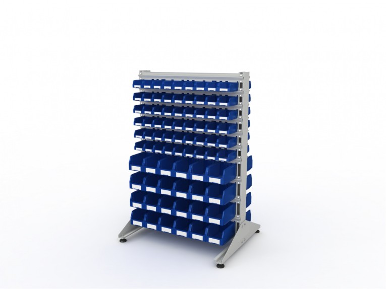 Стеллаж для пластиковых лотков SORTEX двухсторонний 1500x1000x800.04 купить в Уфе