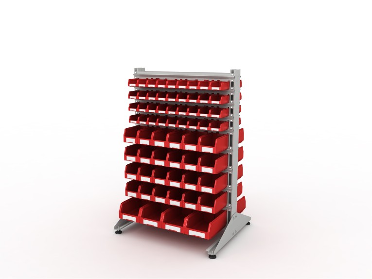 Стеллаж для пластиковых лотков SORTEX двухсторонний 1500x1000x800.05 купить в Уфе