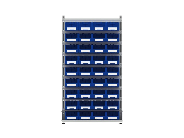 Стеллаж для пластиковых лотков SORTEX двухсторонний 1800x1000x800.03 купить в Уфе