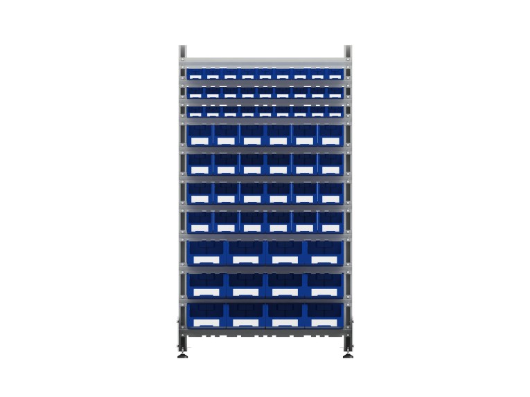 Стеллаж для пластиковых лотков SORTEX двухсторонний 1800x1000x800.05 купить в Уфе Стеллаж для пластиковых лотков SORTEX двухсторонний 1800x1000x800.05 купить в Уфе