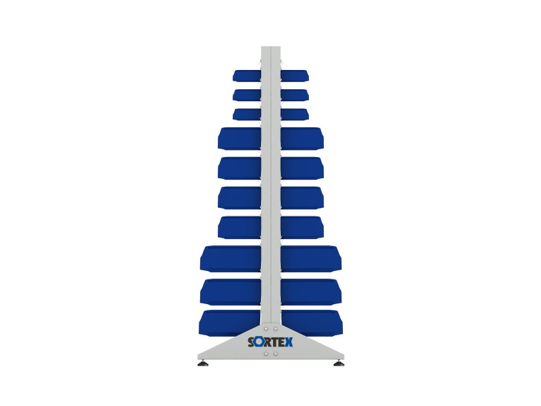Стеллаж для пластиковых лотков SORTEX двухсторонний 1800x1000x800.05 купить в Уфе Стеллаж для пластиковых лотков SORTEX двухсторонний 1800x1000x800.05 купить в Уфе