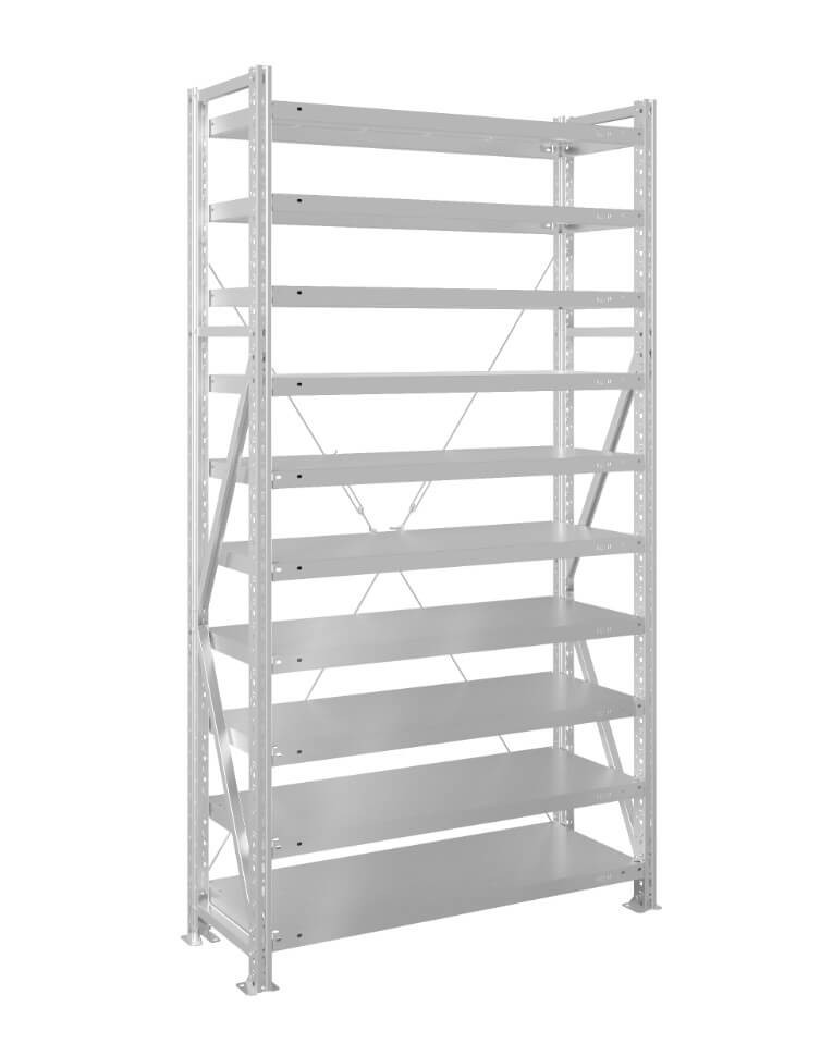 Стеллаж MS U 3000x700x800 10 полок (350 кг, металл) купить в Уфе