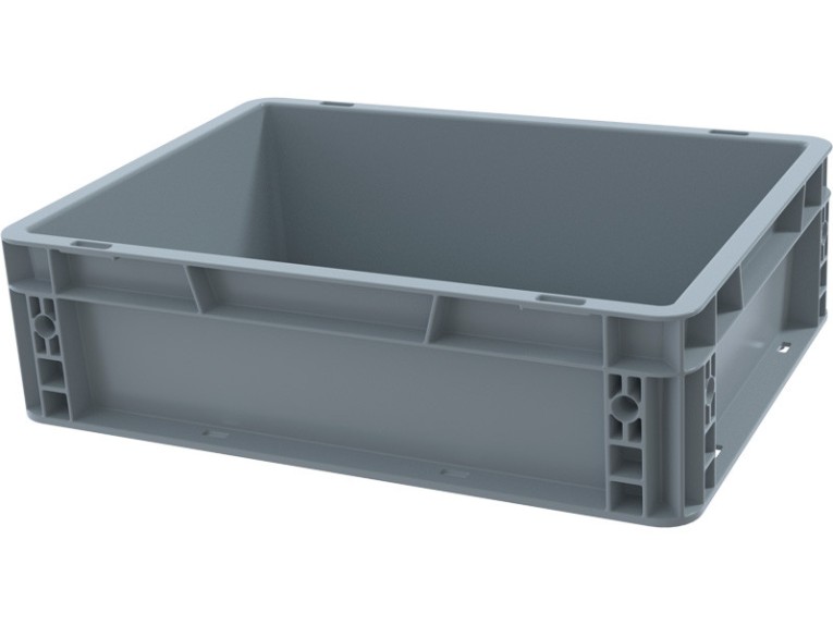 Ящик 400х300х120 сплошной, усиленное дно, цв. серый купить в Уфе