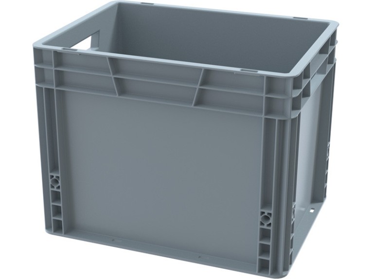 Ящик 400х300х320 сплошной, усиленное дно, цв. серый купить в Уфе