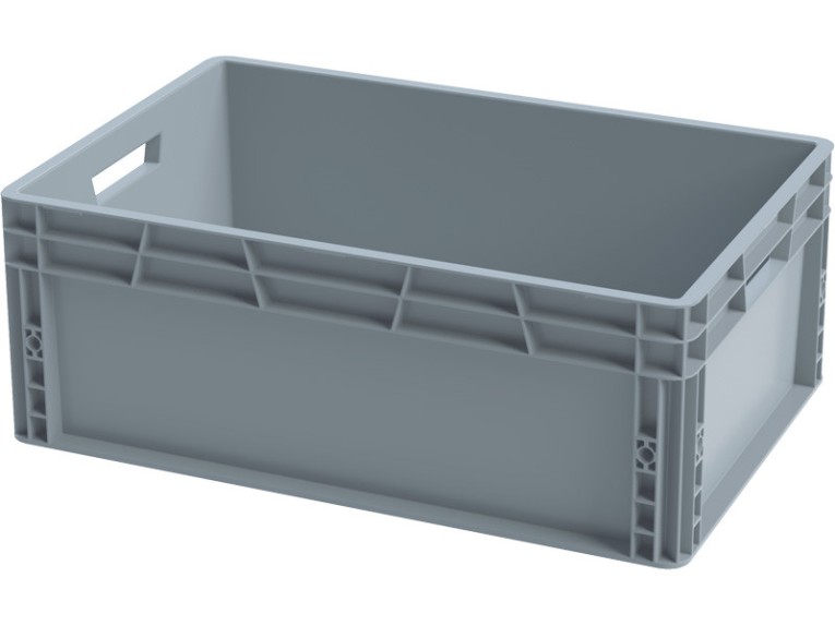 Ящик 600х400х220 сплошной, усиленное дно, цв. серый купить в Уфе