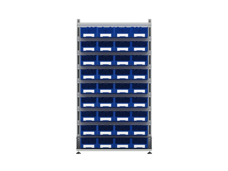 Стеллаж для пластиковых лотков SORTEX односторонний 1800x1000x450.03 купить в Уфе Стеллаж для пластиковых лотков SORTEX односторонний 1800x1000x450.03 купить в Уфе