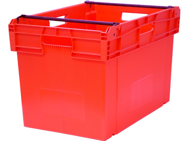 Ящик 600х400х407 со складываемыми ручками красный купить в Уфе