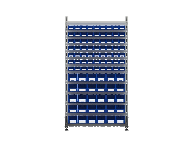 Стеллаж для пластиковых лотков SORTEX односторонний 1800x1000x450.04 купить в Уфе Стеллаж для пластиковых лотков SORTEX односторонний 1800x1000x450.04 купить в Уфе