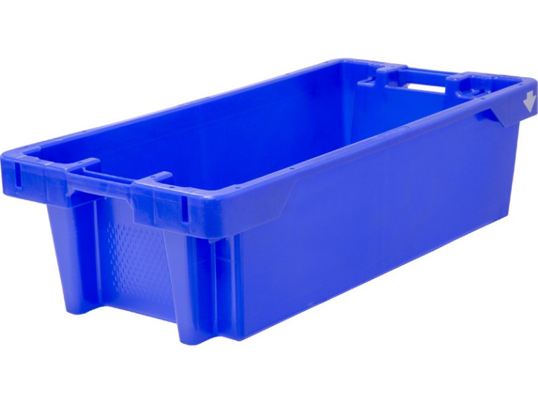 Ящик рыбный 800х400х225 конусный 25 кг/40 л с дренажными отверстиями синий 81650300 купить в Уфе