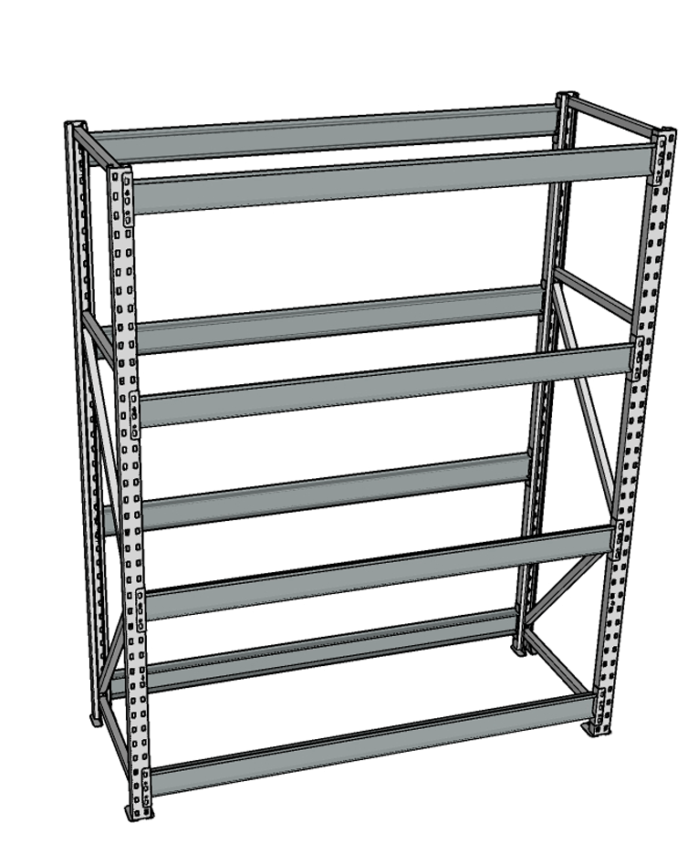 Стеллаж грузовой СГР 2500x2100x400 4 полки (без настила) купить в Уфе Стеллаж грузовой СГР 2500x2100x400 4 полки (без настила) купить в Уфе