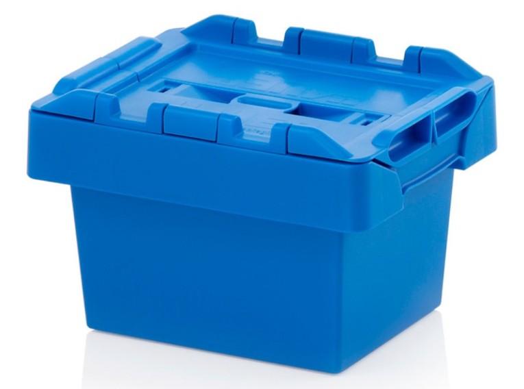 Ящик 300х200х190 с крышкой цв. синий купить в Уфе
