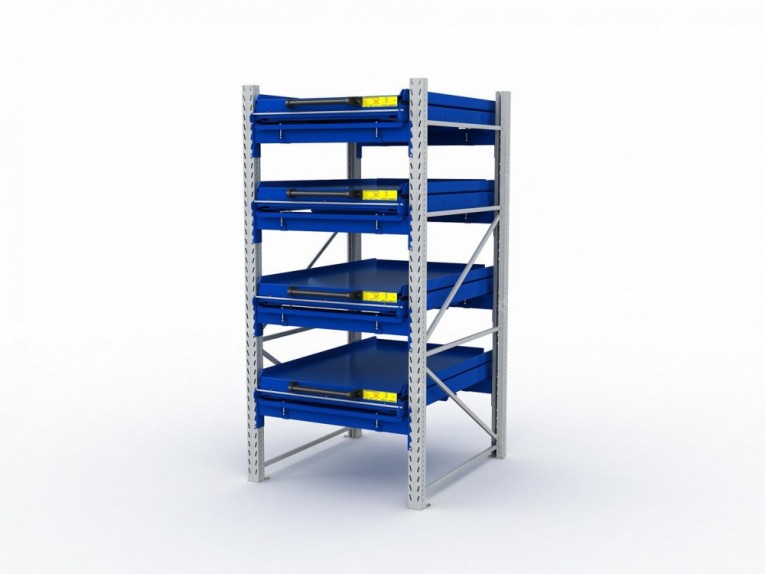 Стеллаж с выкатными платформами S-HEAVY 1000/900 (4 яруса хранения) купить в Уфе