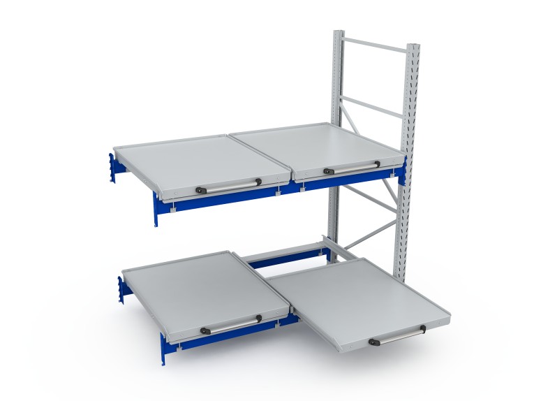 Стеллаж с выкатными платформами S-HEAVY 500 (2 яруса хранения) купить в Уфе